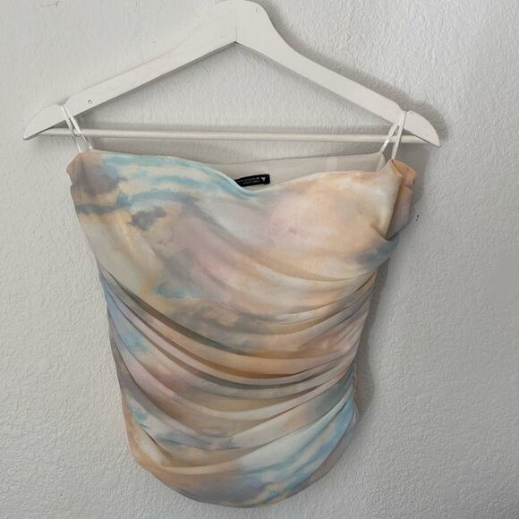 Zara Pastel Color Cloud Tulle Corset Top - Picture 2 of 9